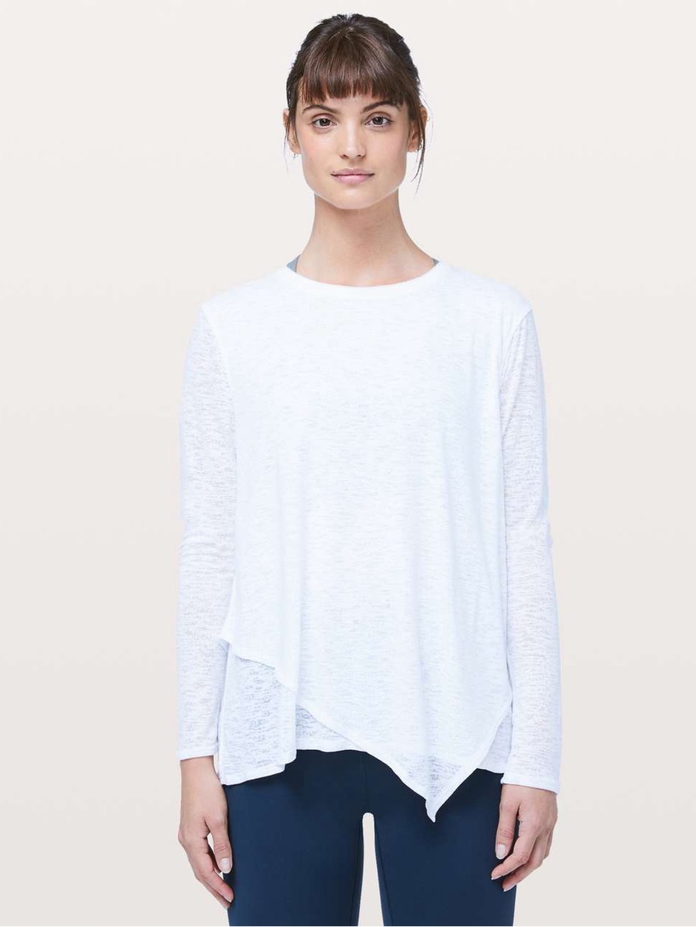Lululemon Sweetest Day Long Sleeve Burnout
White asymmetrical hem top